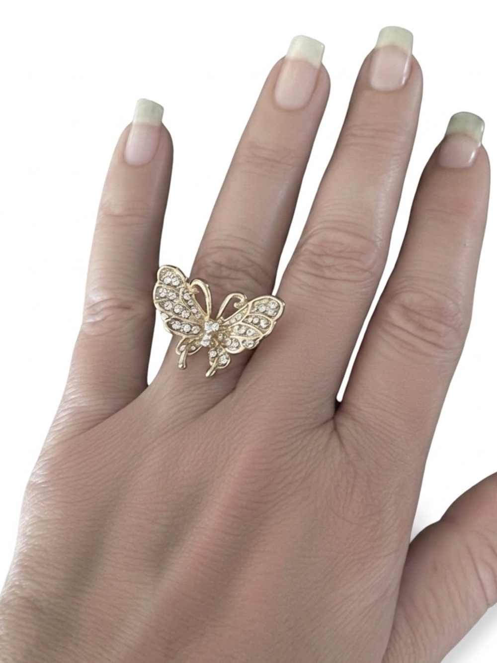 NWT Butterfly crystal ring